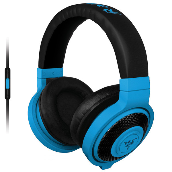 Гарнитура Razer Kraken Mobile Neon, 20Hz-20kHz, 32 Om, 110dB, mic 100Hz-10kHz, 1.3m, Blue, фото 1