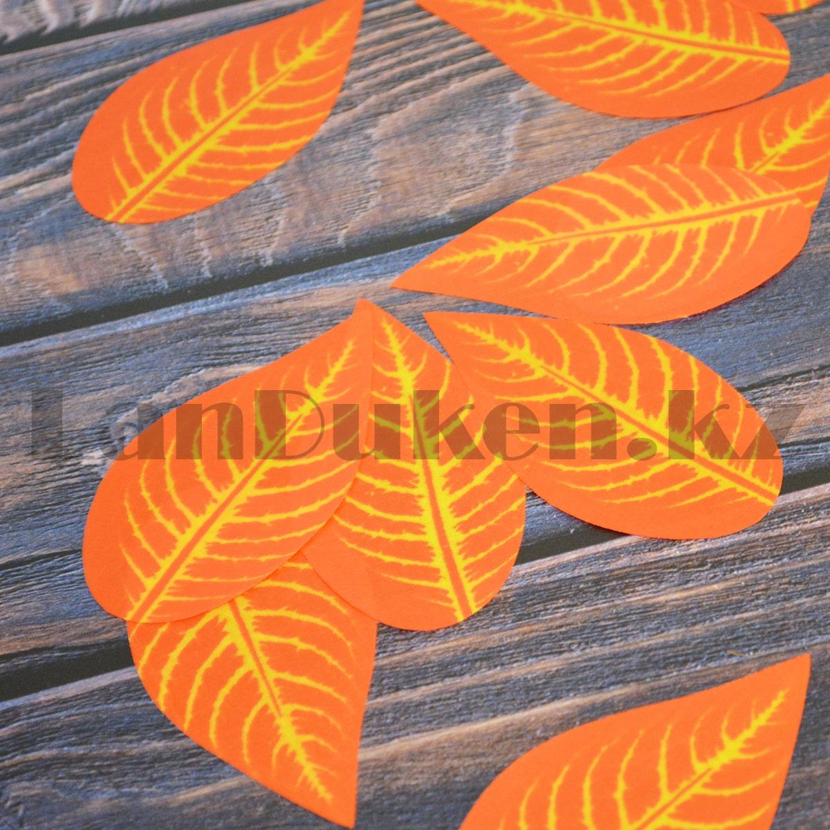 Искусственные листья осенние 24 шт темно-оранжевые - фото 6 - id-p93513112