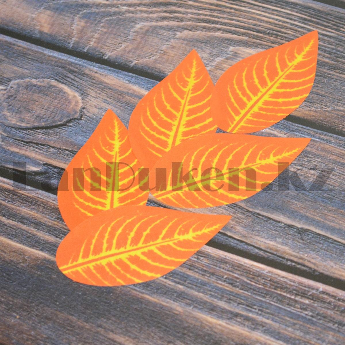Искусственные листья осенние 24 шт темно-оранжевые - фото 4 - id-p93513112
