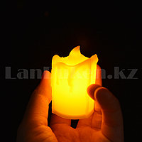 LED свеча на батарейках с подтеками 3.5х5 см маленькая, фото 1