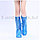 Бахилы высокие многоразовые водонепроницаемые от дождя прорезиненная подошва JY 819A голубые, фото 7