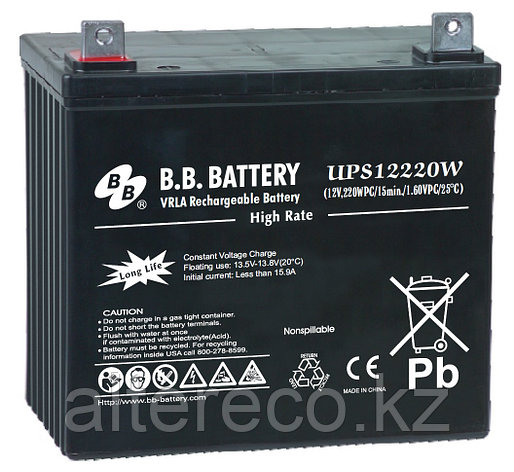 Аккумулятор B.B. Battery UPS12220W (MPL55-12) (12В, 55Ач), фото 2