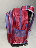 Школьный рюкзак на колесах для девочек, 1-4-й класс (высота 47 см, ширина 29 см, глубина 16 см), фото 4