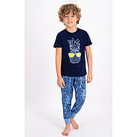Пижама детская мальчик* 6-7/ 116-122 см, Тёмно- синий