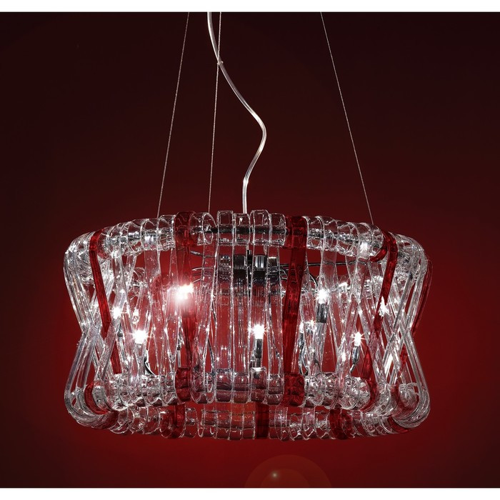 Люстра подвес "Volution" 12x40W G9 красный 63x63x150 см