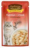 Деревенские лакомства 70г Курица с уткой в желе Влажный корм для кошек