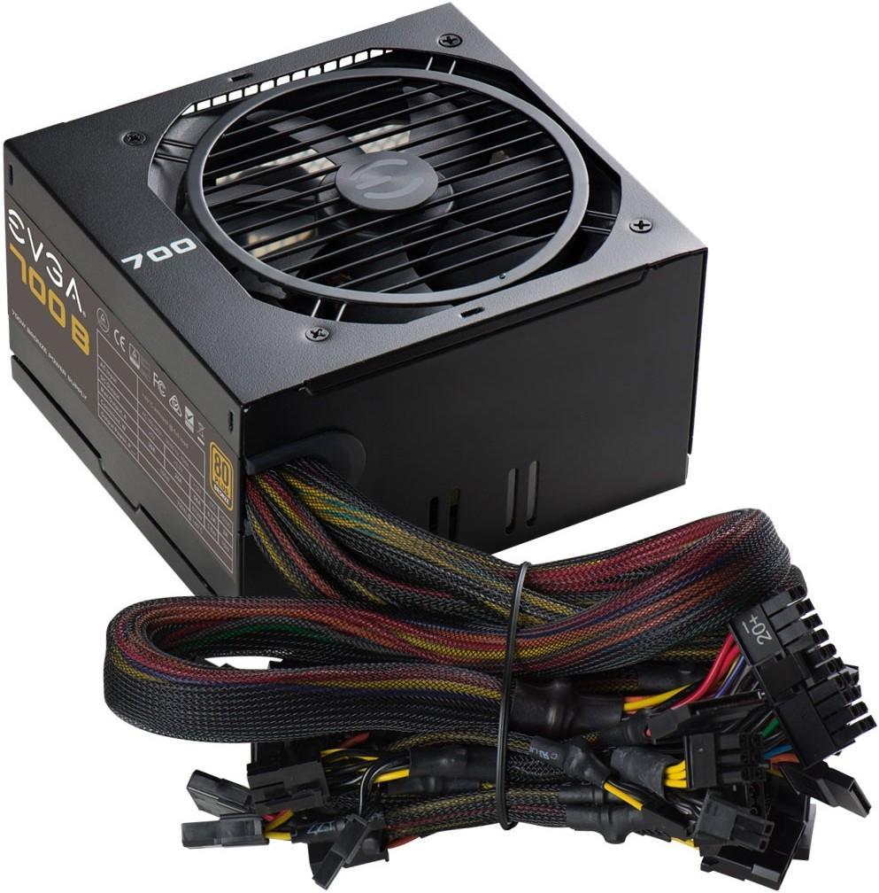 Блок питания ATX 700W EVGA 700 W1, 12sm fan,20+4/24+4/20+4+8/24+8, 9SATA,4mol,2x6p/2x2p PCI-E,ATX - фото 1 - id-p93545367