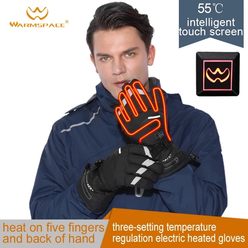Теплые перчатки с подогревом на батарейках АА, XL-размер