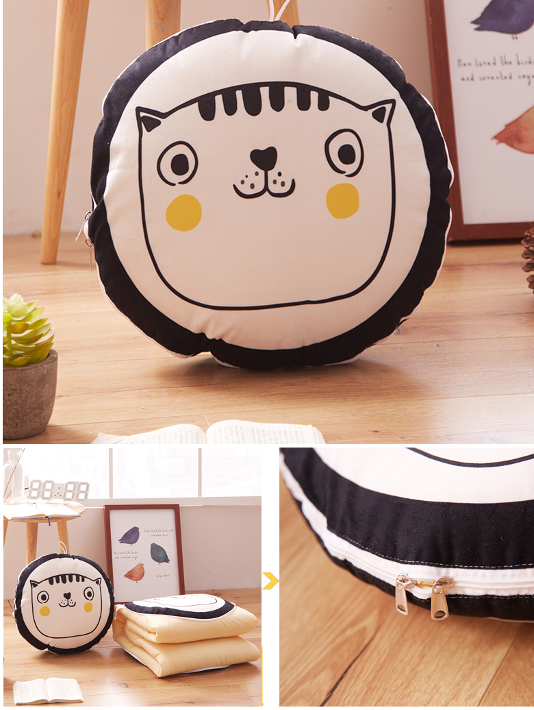 Подушка-одеяло "Котик с желтыми щёчками" 2 в 1, 40*40 см
