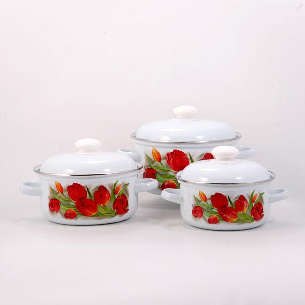 Набор кастрюль 124 "Ласковый май" (Лысьвенские Эмали, Россия), фото 1