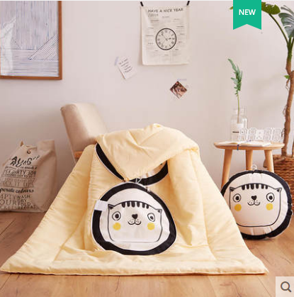 Подушка-одеяло 2 в 1 "Котик с желтыми щёчками", 40*40 см