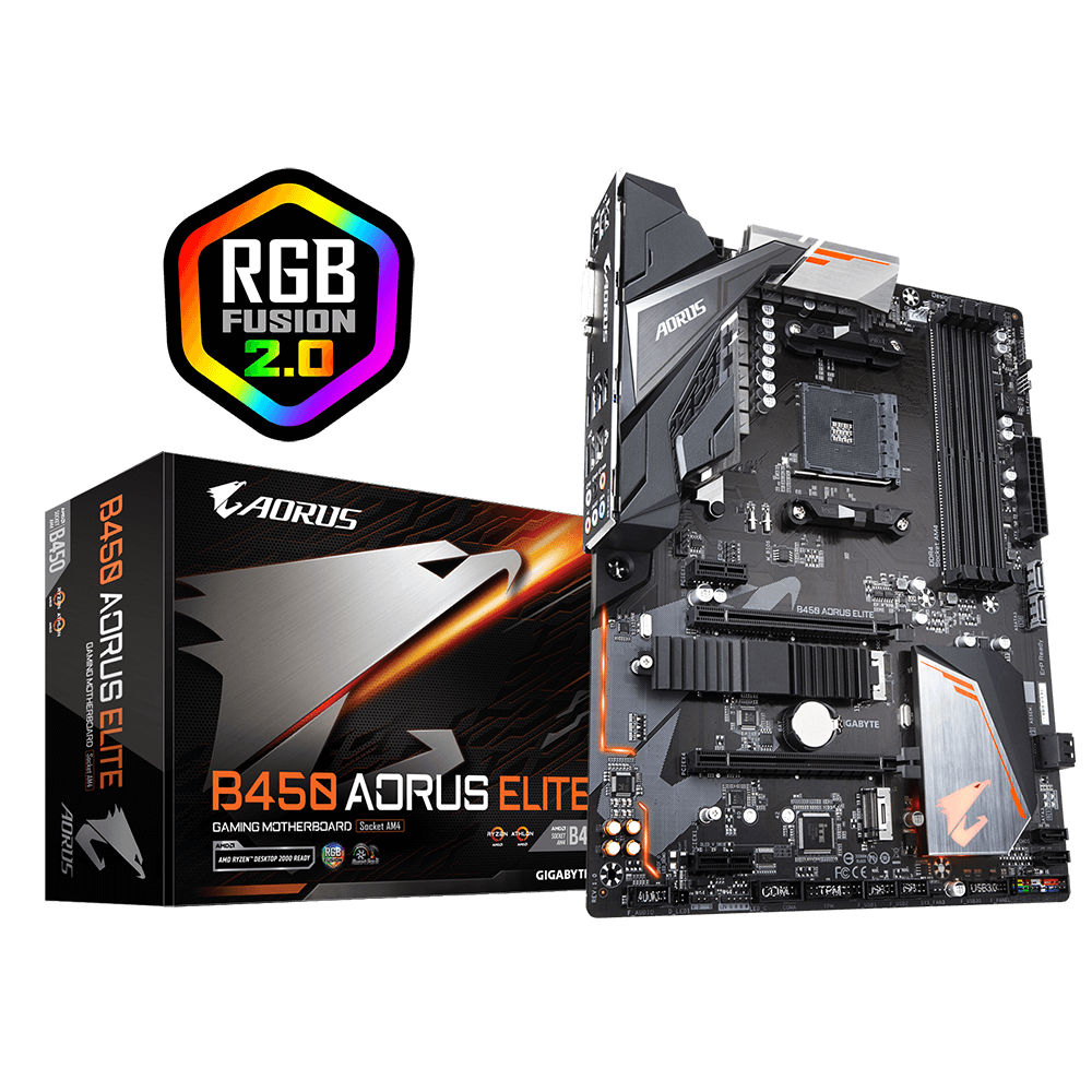 Материнская плата GigaByte GA-B450 Aorus Elite, AM4