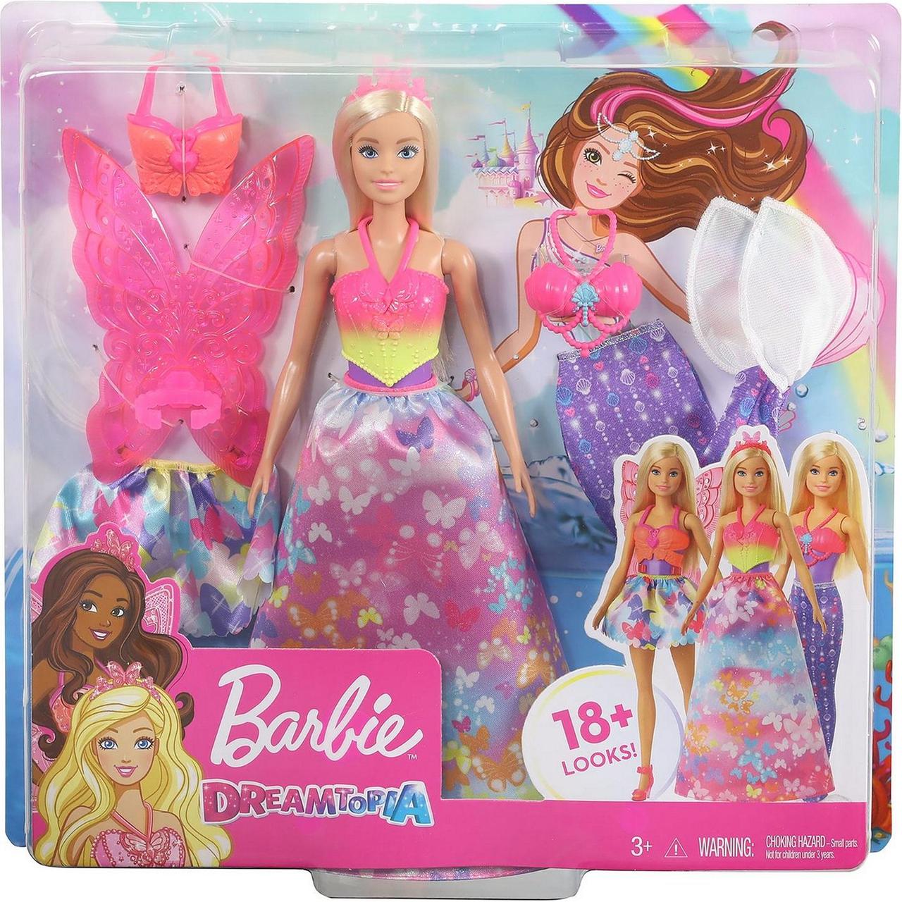 Barbie "Дримтопиа" Игровой набор Волшебная Барби 3 в 1 (принцесса, фея, русалка)