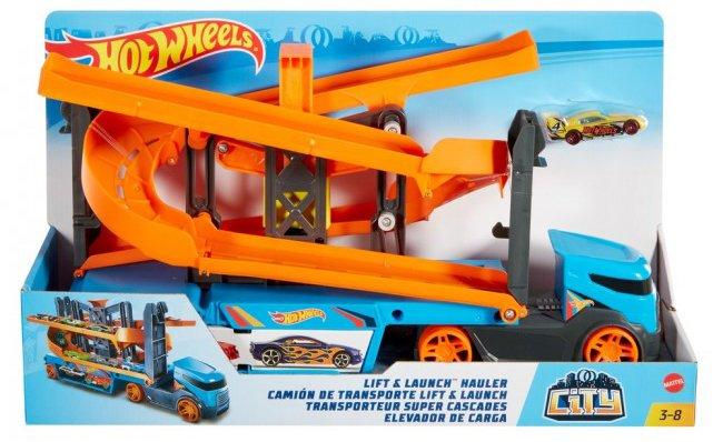 Hot Wheels Набор "Город. Грузовик-транспортер Крутой спуск"