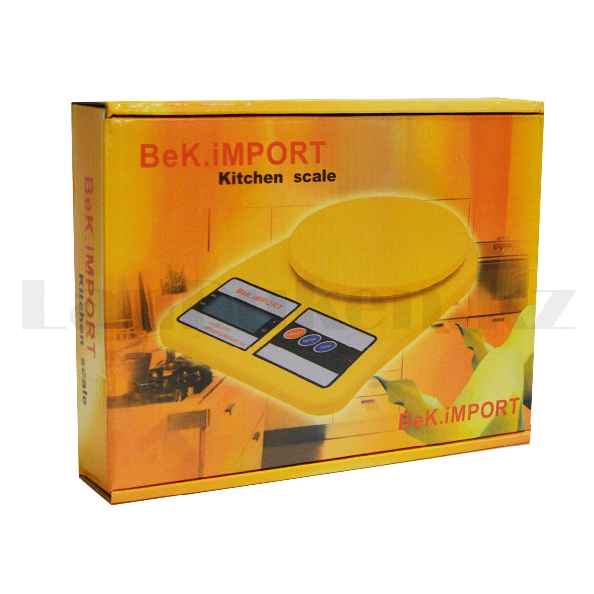 Кухонные электронные весы BeK.iMPORT до 8 кг желтые - фото 7 - id-p93559378