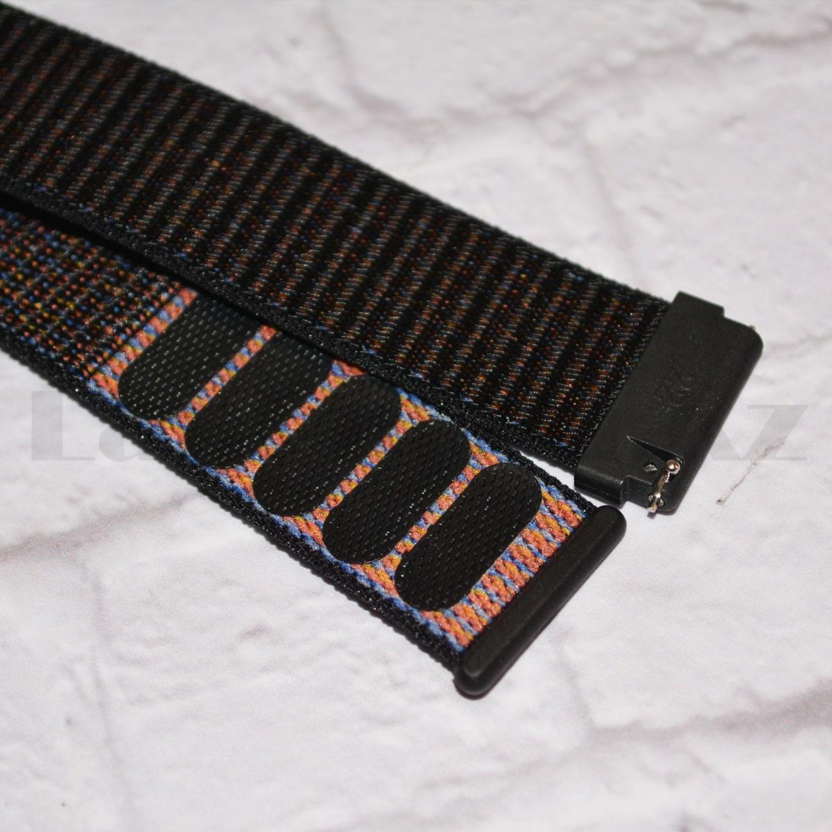 Ремешок нейлоновый на липучке для смарт часов 22 мм черный - фото 6 - id-p93561703