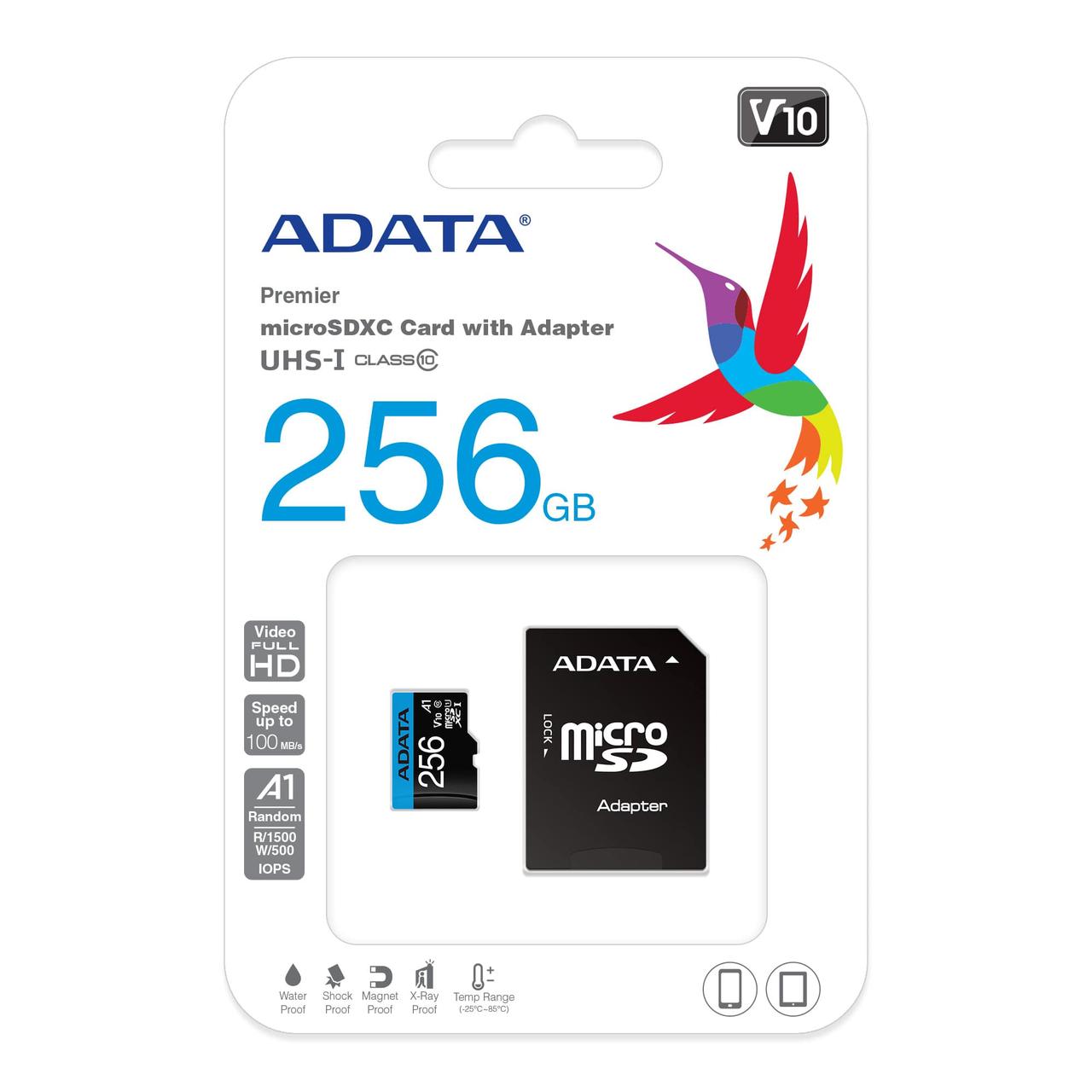 Карта памяти ADATA Premier Micro SDXC 256Gb, Class 10 UHS-I U1