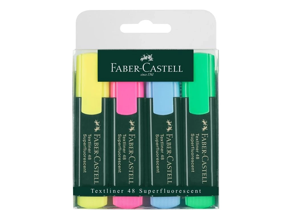 Набор текстовыделителей Faber-Castell "1548", 4 цвета, 1 - 5 мм