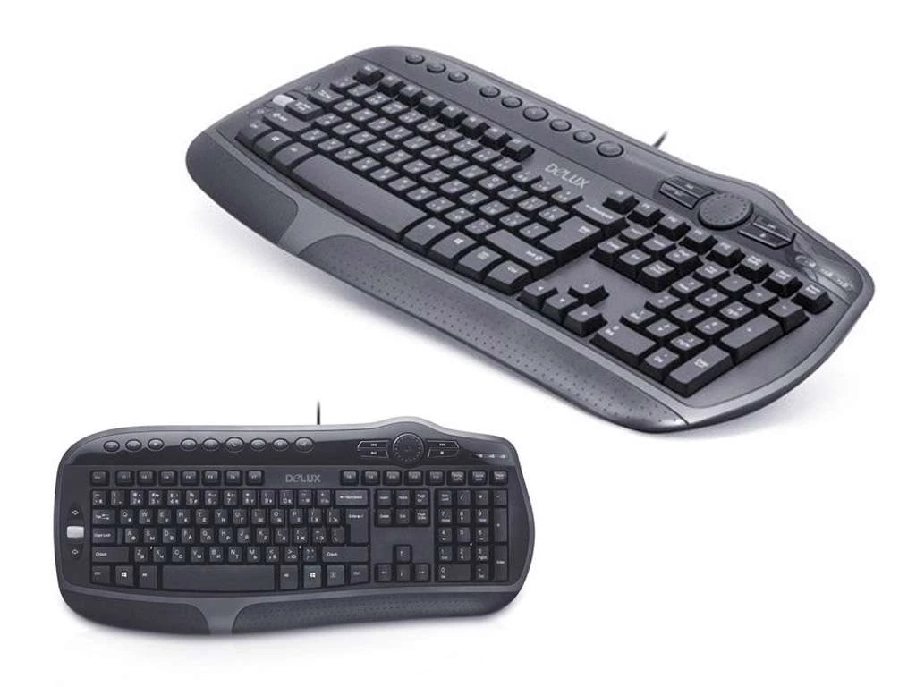 Клавиатура Delux DLK-9050UB черная, USB, Анг/Рус/Каз
