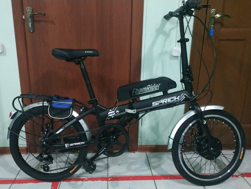 Электровелосипед складной, (передний привод), 36v 350w, аккум. Li-ion 36v 19,2 A/H. Колеса 20".