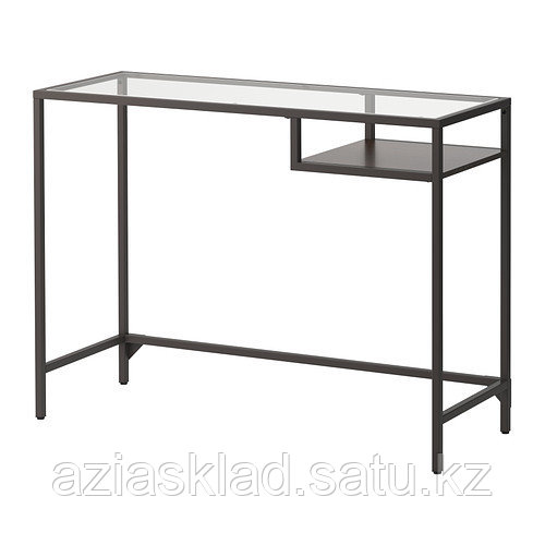 Письменный стол IKEA "Витше" черно-коричневый стекло