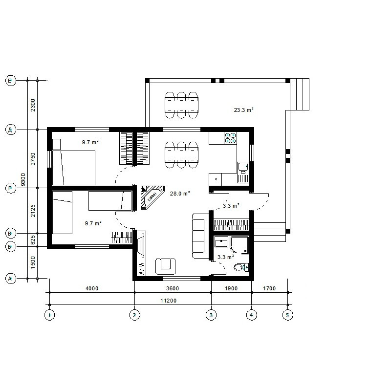 Дом премиум класса 60 м2, потолок 2,5 метра-П1 - фото 2 - id-p93567360