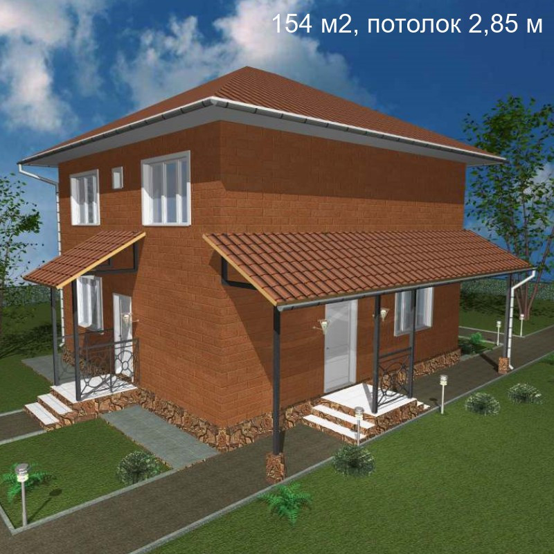 Дом стандарт планировки 154 м2, потолок 2,85-С20 - фото 1 - id-p93567398