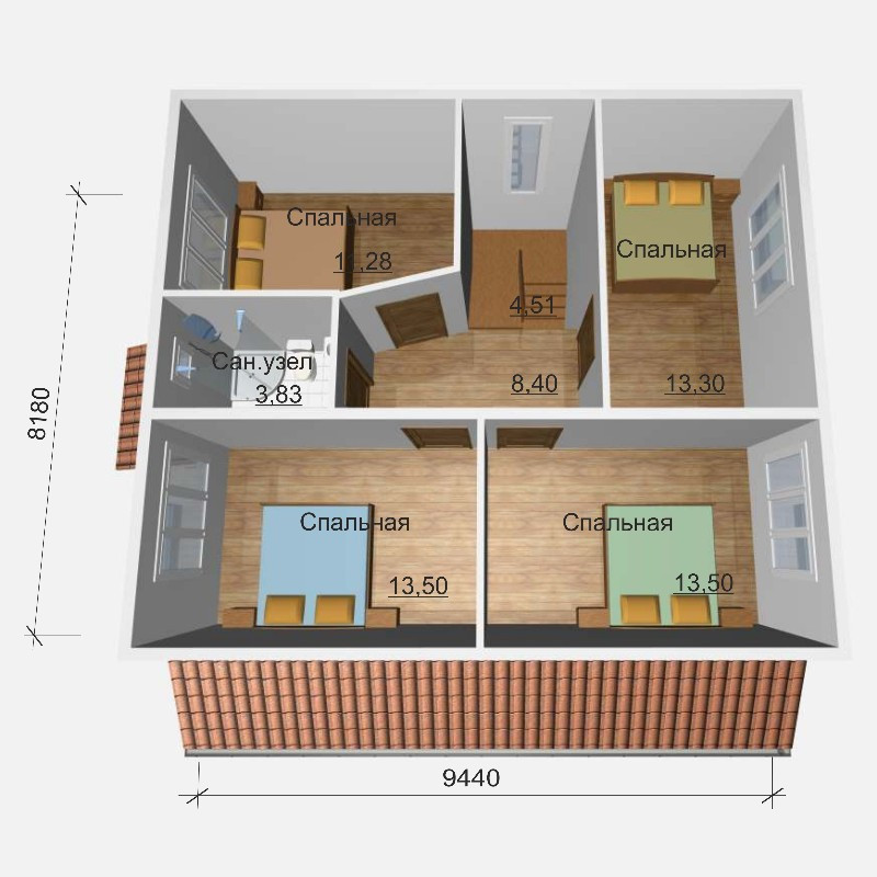 Дом стандарт планировки 154 м2, потолок 2,85-С20 - фото 3 - id-p93567398