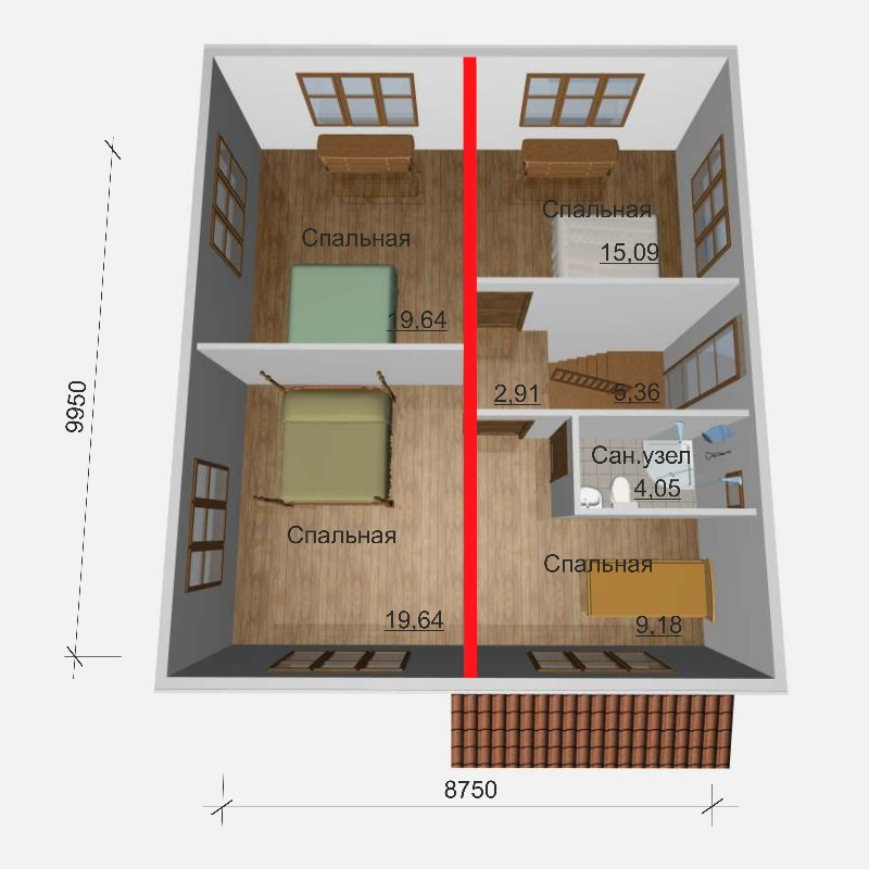 Дом свободной планировки 174 м2, потолок 3,0-Э33 - фото 3 - id-p93567416