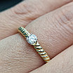 Золотое кольцо с бриллиантами 0.17Сt I1/H, VG- Cut, фото 9