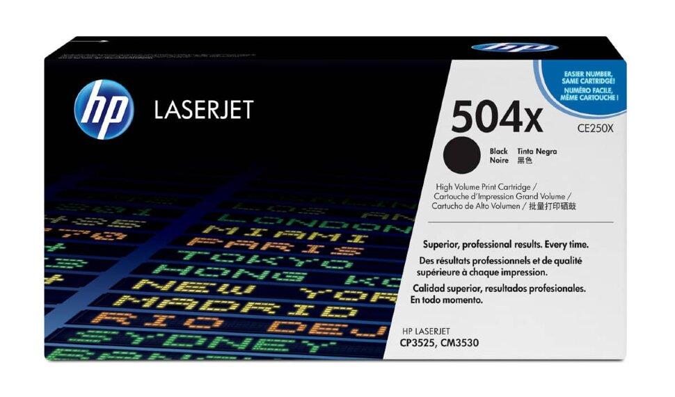 Картридж HP CE250X (504X) Black для Color LaserJet CM3530/3530fs/CP3525dn/3525n/3525x - фото 1 - id-p65500090