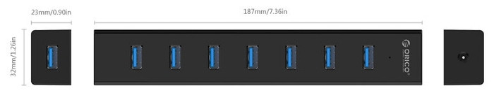 USB-разветвитель Orico H7013-U3-AD Черный - фото 2 - id-p93576150
