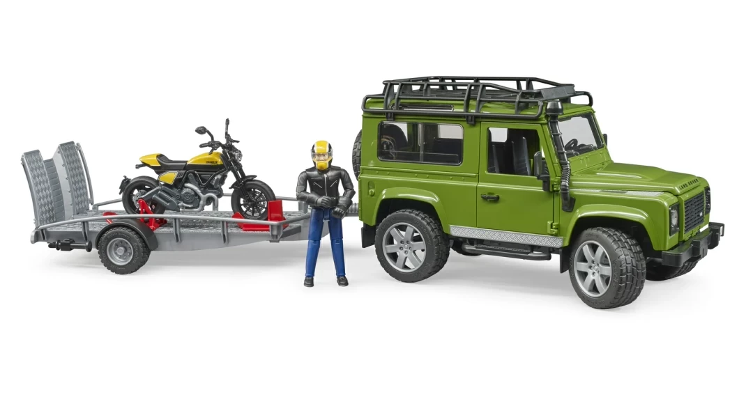 Bruder Внедорожник Land Rover с мотоциклом Ducati и фигуркой