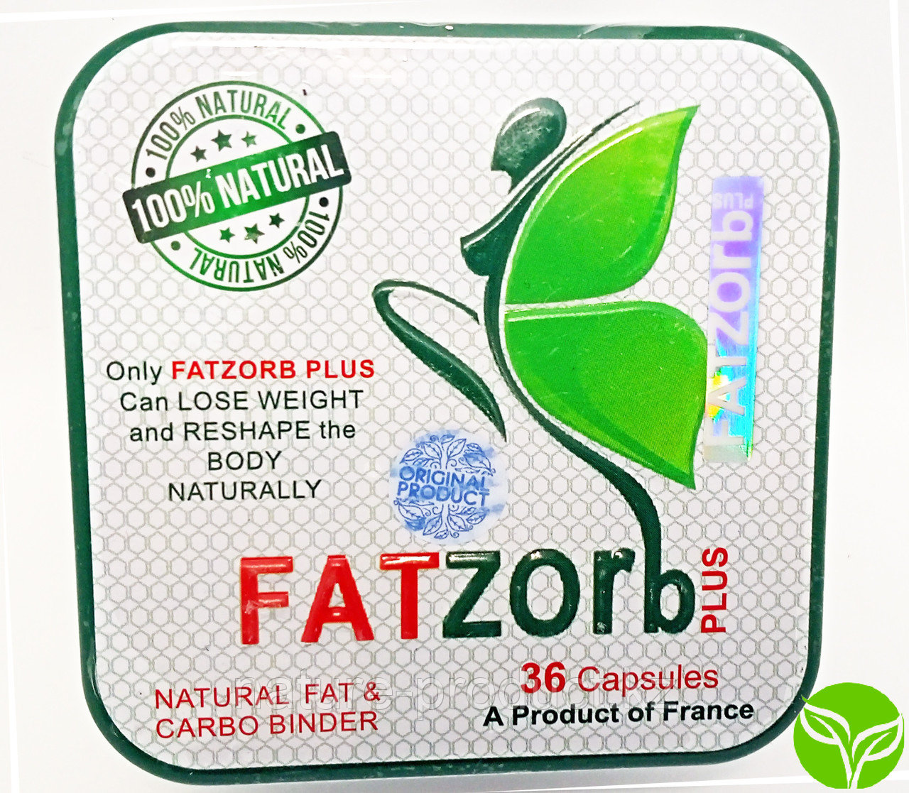 Фатзорб плюс (Fatzorb) plus металлическая банка 36 капсул Голограмма