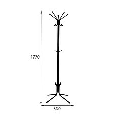 Вешалка напольная для одежды цвет черный, ВНП-361 Луч-5, фото 2