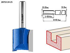 Фреза пазовая прямая, ЗУБР 24x25мм, хвостовик 8мм