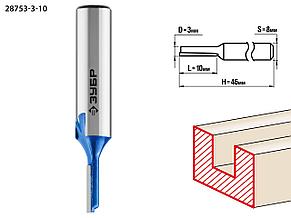 Фреза пазовая прямая, ЗУБР 3x10мм, хвостовик 8мм, фото 2