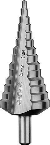 Сверло ЗУБР ступенчатое по сталям и цвет. мет. ст. Р6М5, d=4- 39мм -113 мм,в., фото 2