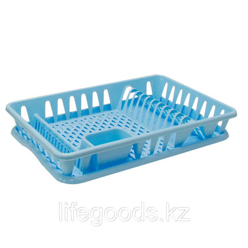 Сушилка для посуды 32x49x8 см, М1169 цвет голубой
