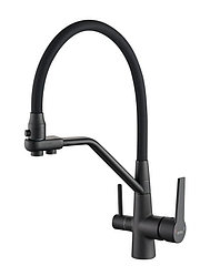 Смеситель для кухни с подключением фильтра Faop черный A4397-7