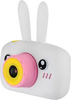 Силиконды қаптамасы бар балаларға арналған GSMIN Fun Rabbit фотоаппарат-ойын консолі (Ақ)