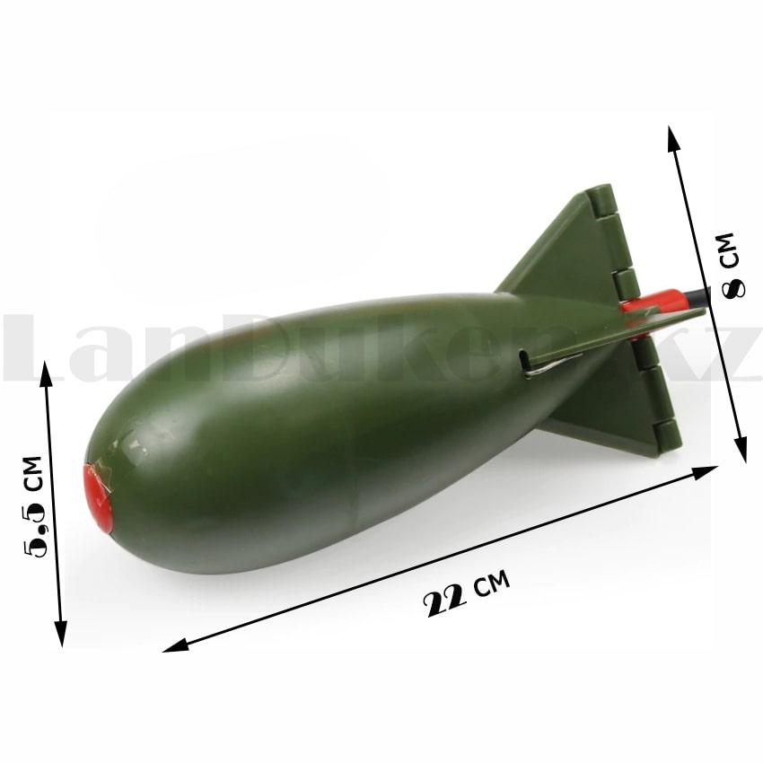 Кормушка рыболовная ракета Spomb автоматическая зеленая