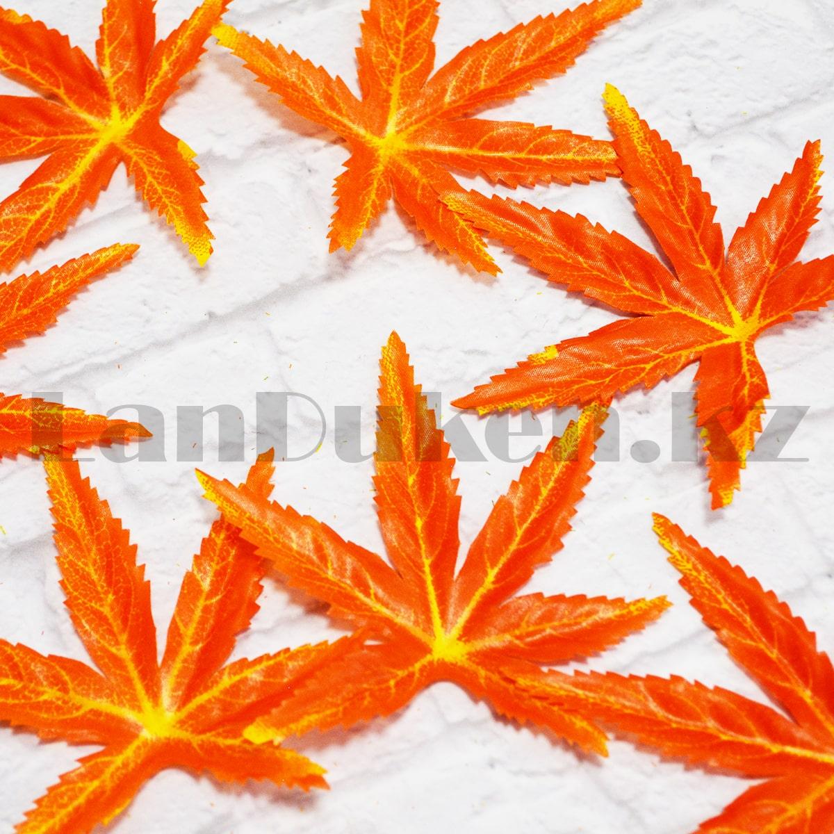 Искусственные листья осенние 24 шт Японский клен оранжевые - фото 3 - id-p93638842