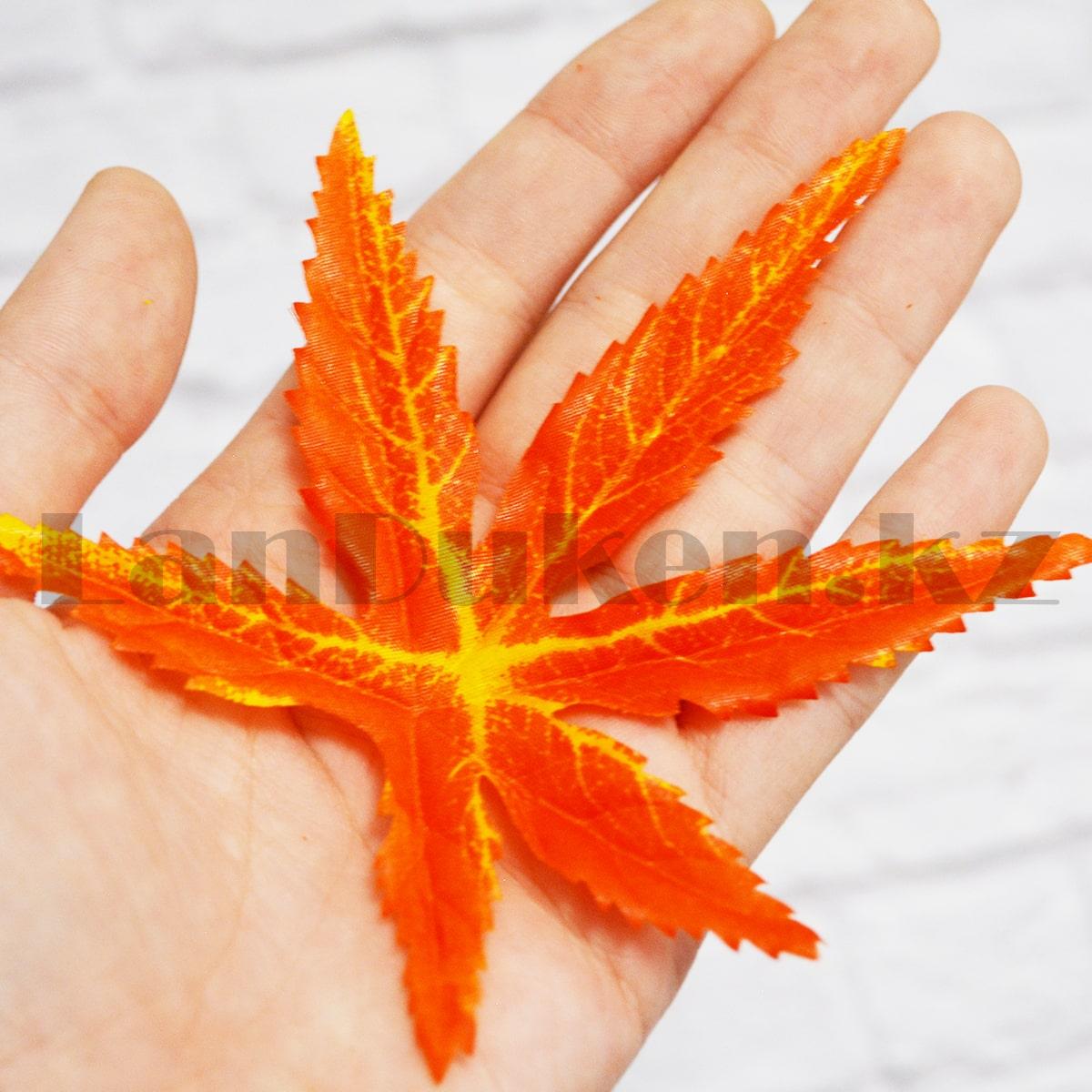 Искусственные листья осенние 24 шт Японский клен оранжевые - фото 4 - id-p93638842