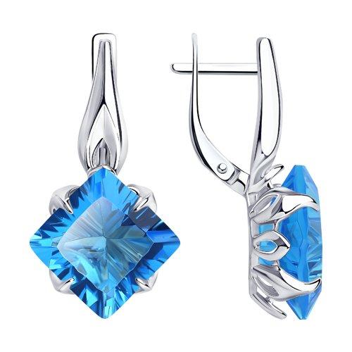 Серьги DIAMANT ( SOKOLOV ) серебро с родием, стекло 94-120-01028-1