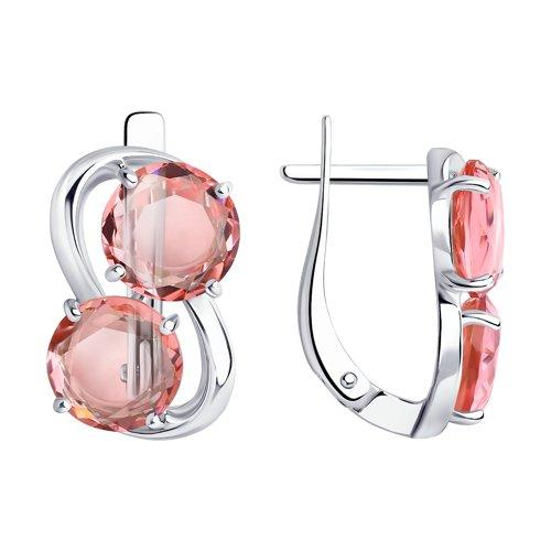 Серьги DIAMANT ( SOKOLOV ) серебро с родием, стекло 94-120-01199-2