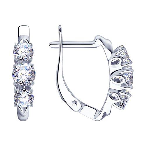 Серьги DIAMANT ( SOKOLOV ) серебро с родием, фианит 94-120-01216-1
