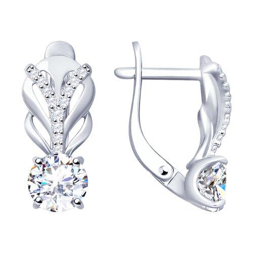Серьги DIAMANT ( SOKOLOV ) серебро с родием, фианит 94-120-01220-1