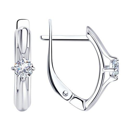 Серьги DIAMANT ( SOKOLOV ) серебро с родием, фианит 94-120-01381-1