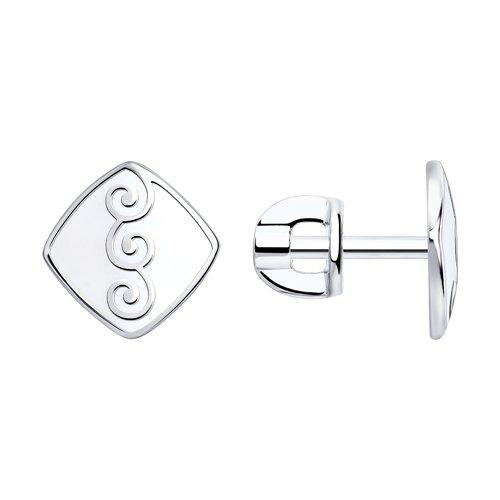 Серьги DIAMANT ( SOKOLOV ) серебро с родием, эмаль 94-122-00979-1